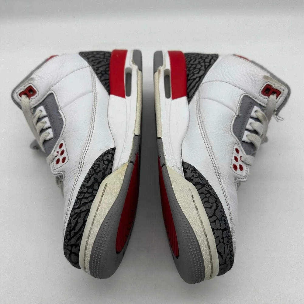 Jordan DM0967-160 Kids 6.5Y White Fire‎ Red Air Jordan 3 Retro Elephant Print